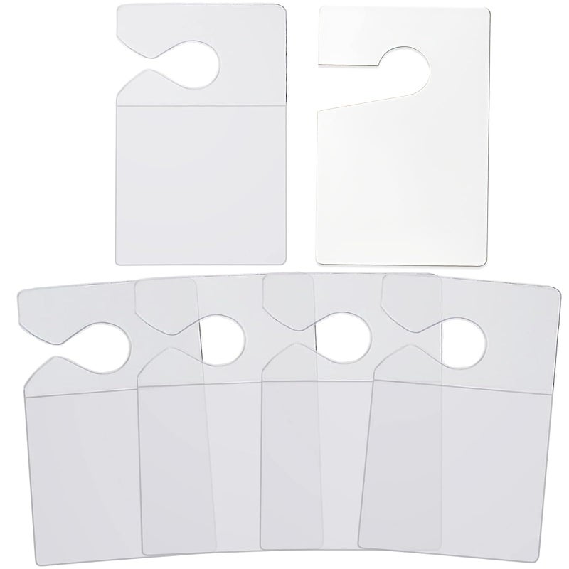 PUSNMI Clear Parking Permit Holder, Car Vertical Parking Lot Pass Rear View Mirror Hanger Vehicle Parking Pass Hang Tag Holder for Car Passes, Permits - 5PCS+1PCS Hang Tag - Image 1